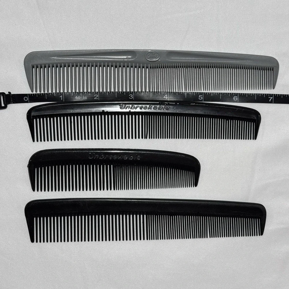 VINTAGE Comb Lot UNBREAKABLE, Goody & Misc Lot of 4 Men's Hair Combs